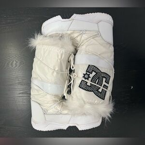 White DC Chalet Furry Boots